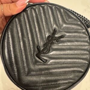 Saint Laurent Black Quilted Circle Bag